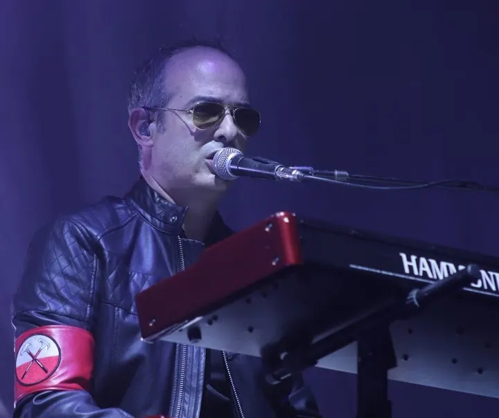 Hal performing on stage