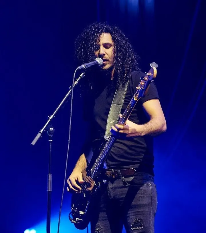 Shy performing on stage